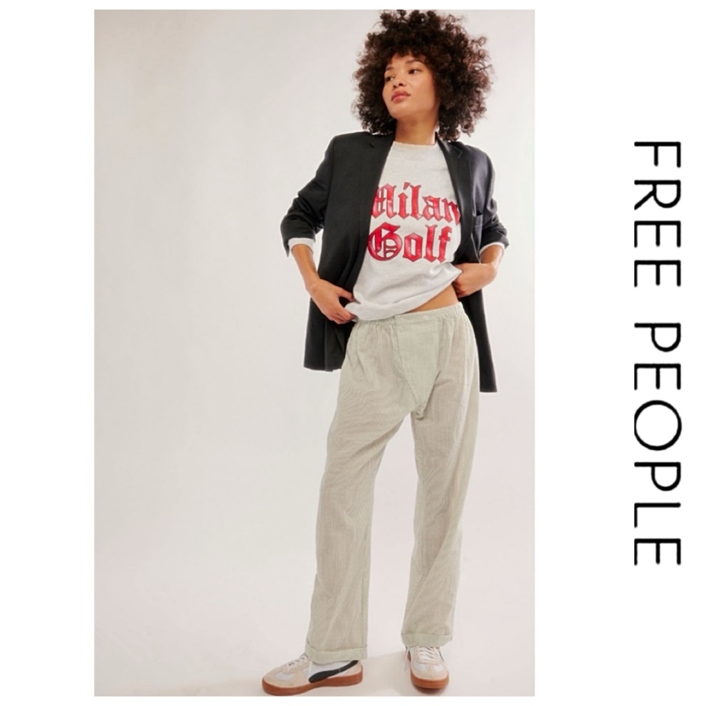 Sale Nwt’s-$80 Free People Cloud-9 Lounge Pants L Relaxed Stripe Pull On
